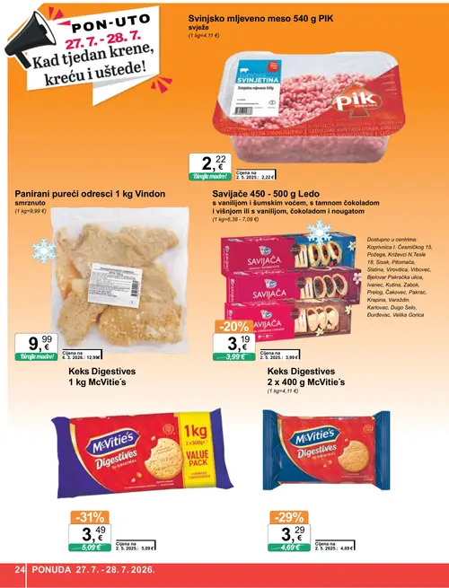 KTC katalog — stranica 24: McVitie's Keks Digestives, McVitie's Keks Digestives, Ledo Svijijače (vrijedi 22. 07. 2026.–28. 07. 2026.)