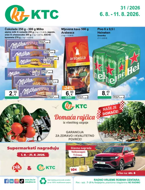 KTC katalog — stranica 1: Mljevena kava Arabesca (vrijedi 06. 08. 2026.–11. 08. 2026.)