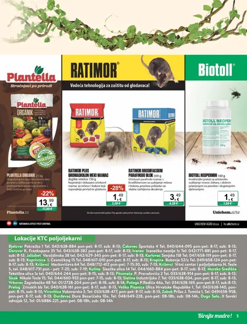 KTC katalog — stranica 5: RATIMOR PLUS BRODIADION MEKI MAMA, Plantella Organik, RATIMOR BRODIFACUM PARAFINSKI BLOK, BIOTOLL NEOPERMIN (vrijedi 02. 09. 2026.–15. 09. 2026.)