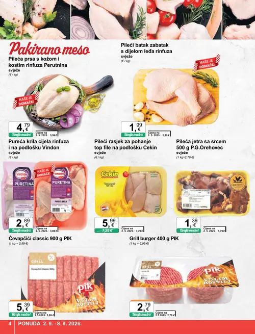KTC katalog — stranica 4: Cekin Pileći rasjek za pohanje top file na podlošku Cekin svježe (vrijedi 02. 09. 2026.–08. 09. 2026.)