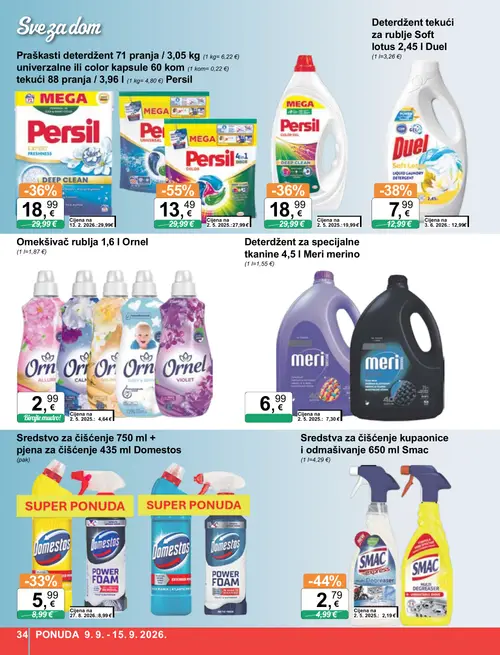 KTC katalog — stranica 34: Persil kapsule Universal, Smac Express Multi Degreaser, Duel Deterdžent tekući za rublje Soft lotus, Persil gel za pranje Color (vrijedi 09. 09. 2026.–15. 09. 2026.)