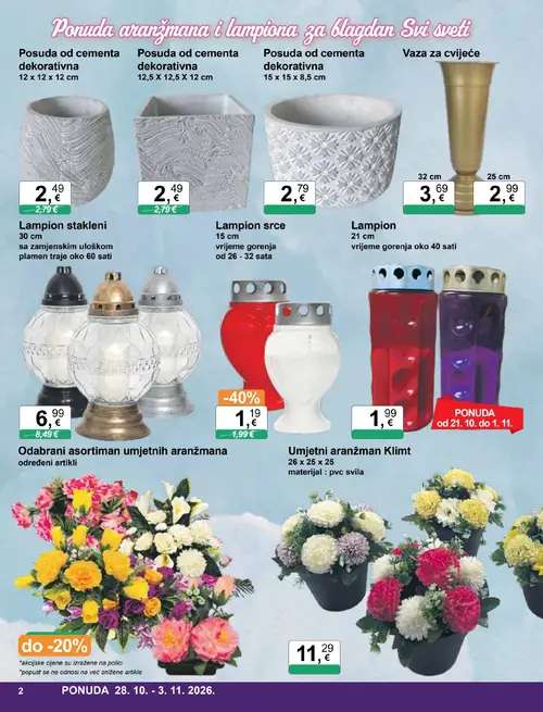 KTC katalog — stranica 2: Lampion srce, Lampion stakleni (vrijedi 28.10.–03.11.2026.)