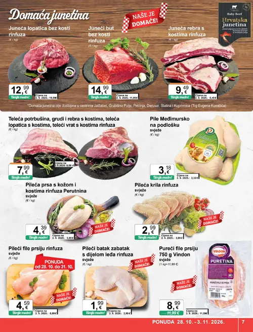 KTC katalog — stranica 7: Vindon Pureći file prsiju 750 g Vindon svježe (vrijedi 28.10.–03.11.2026.)