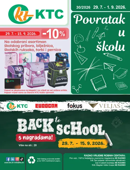 KTC katalog — stranica 1 (vrijedi 29. 07. 2026.–01. 09. 2026.)