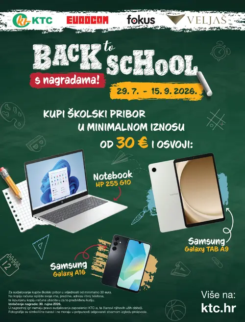 KTC katalog — stranica 20: Samsung Samsung Galaxy A16, Notebook HP 255 G10, Samsung Samsung Galaxy TAB A9 (vrijedi 29. 07. 2026.–01. 09. 2026.)