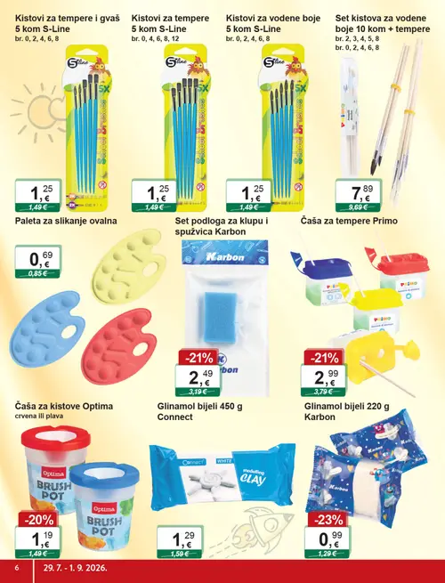 KTC katalog — stranica 6: Karbon Glinamol bijeli, Connect Glinamol bijeli 450 g Connect, Karbon Glinamol bijeli 220 g Karbon, Optima Optima BRUSH POT (vrijedi 29. 07. 2026.–01. 09. 2026.)