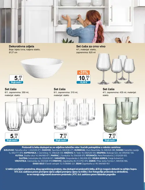 KTC katalog — stranica 14: Set čaša, Set čaša za crno vino, Dekorativna zdjela, Set čaša (vrijedi 02. 09. 2026.–15. 09. 2026.)