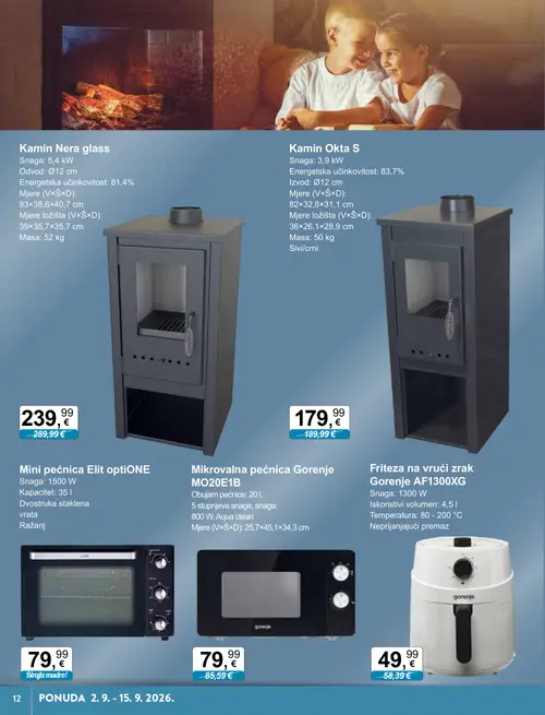 KTC katalog — stranica 6: Mini pećnica Elit optiONE, Gorenje Friteza na vrući zrak Gorenje AF1300XG, Gorenje Mikrovalna pećnica Gorenje MO20E1B (vrijedi 02. 09. 2026.–15. 09. 2026.)