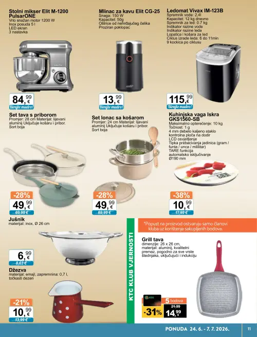 KTC katalog — stranica 11: Grill tava, Set lonac sa košarom, Set tava s priborom, Džežva (vrijedi 24. 06. 2026.–07. 07. 2026.)