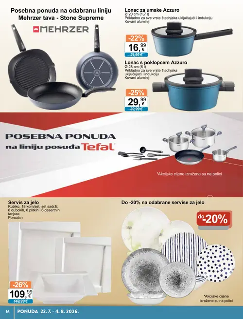 KTC katalog — stranica 16: Servis za jelo, Lonac s poklopcem Azzuro, Lonac za umake Azzuro (vrijedi 22. 07. 2026.–04. 08. 2026.)