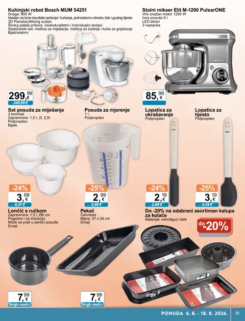 KTC katalog — stranica 11: Lopatica za tijesto, Posuda za mjerenje, Set posuda za miješanje, Lopatica za ukrašavanje (vrijedi 06. 08. 2026.–18. 08. 2026.)