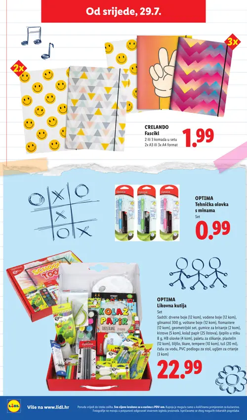 Lidl katalog — stranica 14: CRELANDO CRELANDO Fascikl, OPTIMA OPTIMA Tehnička olovka s minama, OPTIMA OPTIMA Likovna kutija (vrijedi 29. 07. 2026.–01. 09. 2026.)