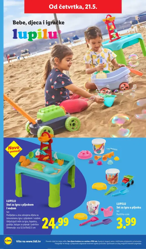 Lidl katalog — stranica 28: LUPILU LUPILU Stol za igru s pijeskom i vodom, LUPILU LUPILU Set za igru u pijesku (vrijedi 18. 05. 2026.–31. 08. 2026.)