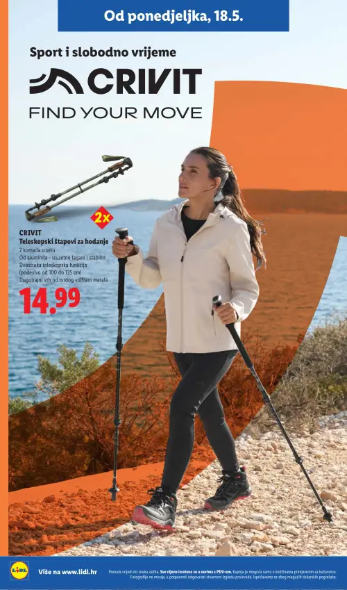 Lidl katalog — stranica 8: CRIVIT CRIVIT Teleskopski štapovi za hodanje (vrijedi 18. 05. 2026.–31. 08. 2026.)