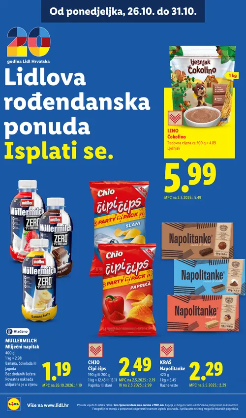 Lidl katalog — stranica 12: Chio Čipi čips Paprika ili slani (vrijedi 26.10.–01.11.2026.)