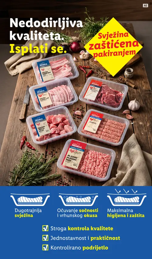 Lidl katalog — stranica 6: naša MESNICA Svinjski kare s kosti (vrijedi 26.10.–01.11.2026.)