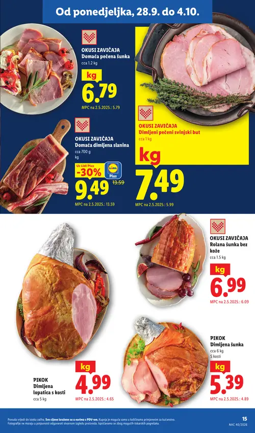 Lidl katalog — stranica 15: OKUSI ZAVIČAJA Dimljena domaća slanina (vrijedi 28. 09. 2026.–04. 10. 2026.)