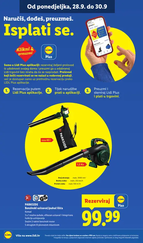 Lidl katalog — stranica 30: PARKSIDE Benzinski usisavač/puhač lišća (vrijedi 28. 09. 2026.–04. 10. 2026.)