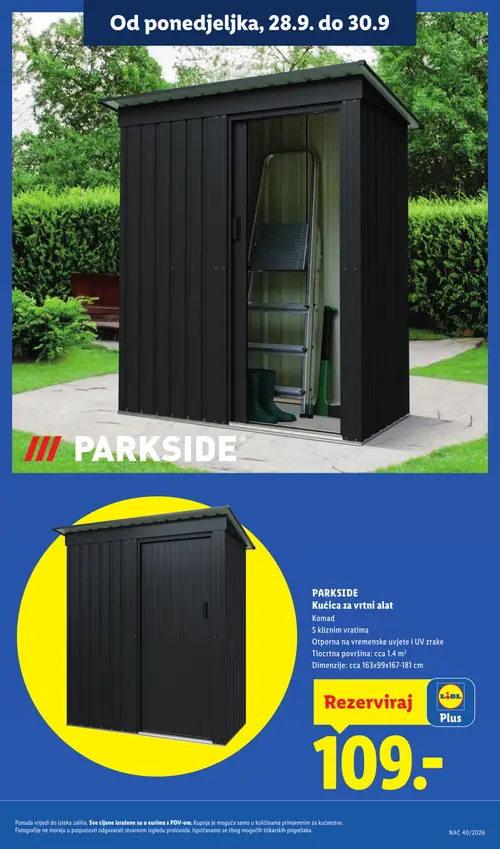 Lidl katalog — stranica 31: PARKSIDE PARKSIDE® Kućica za vrtni alat (vrijedi 28. 09. 2026.–04. 10. 2026.)