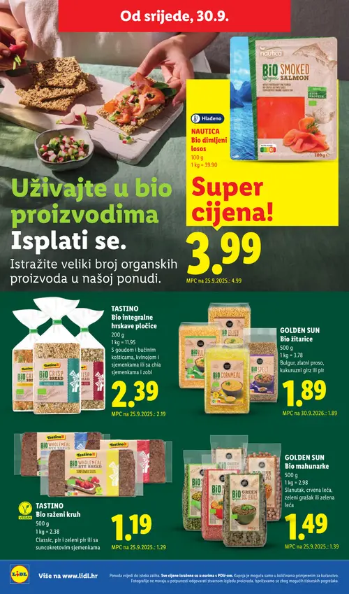 Lidl katalog — stranica 66: Tastino Bio raženi kruh (vrijedi 28. 09. 2026.–04. 10. 2026.)