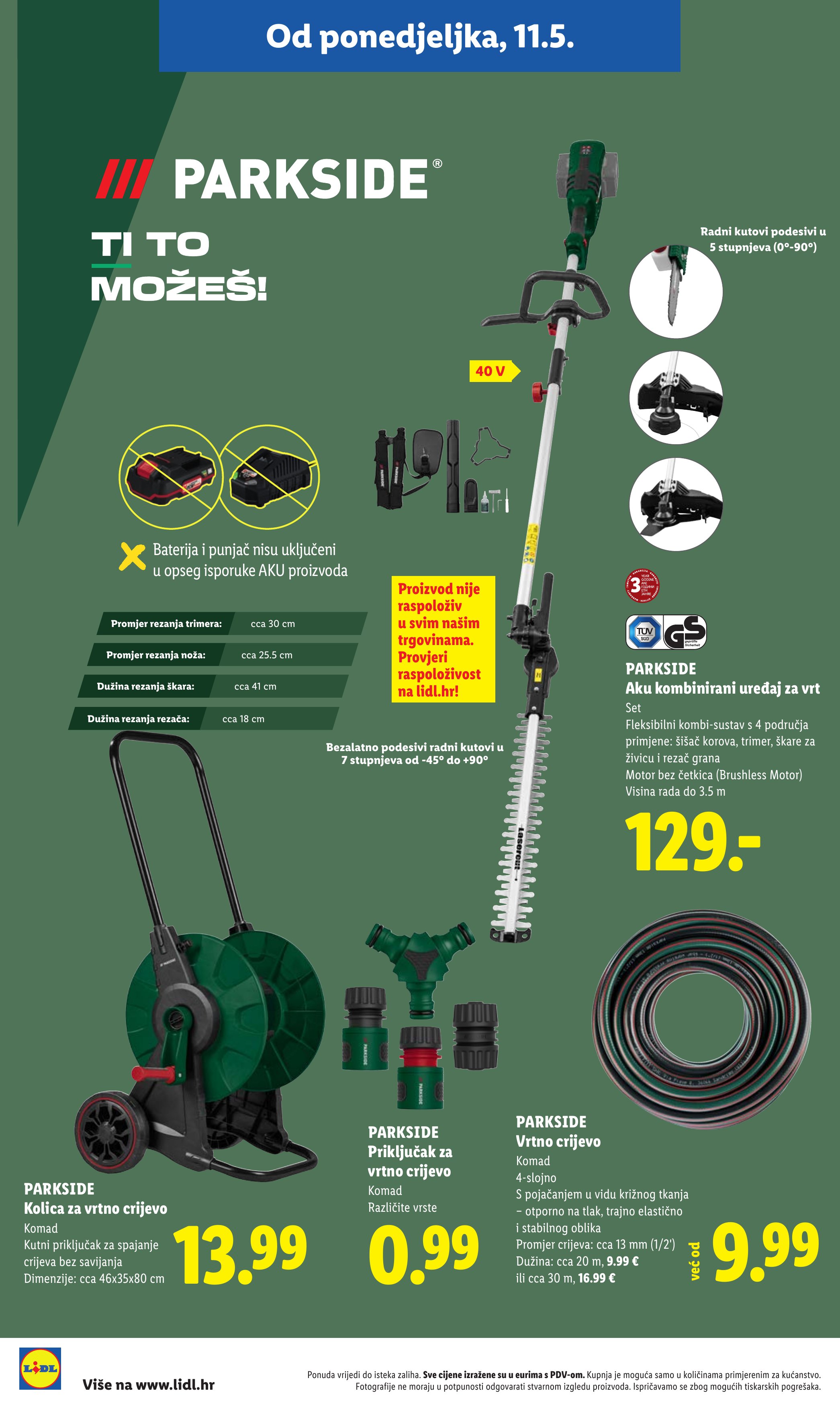 Lidl katalog — stranica 12: PARKSIDE PARKSIDE Kolica za vrtno crijevo, PARKSIDE PARKSIDE Priključak za vrtno crijevo, PARKSIDE PARKSIDE Vrtno crijevo, PARKSIDE PARKSIDE Aku kombinirani uređaj za vrt (vrijedi 23. 02. 2026.–19. 06. 2026.)