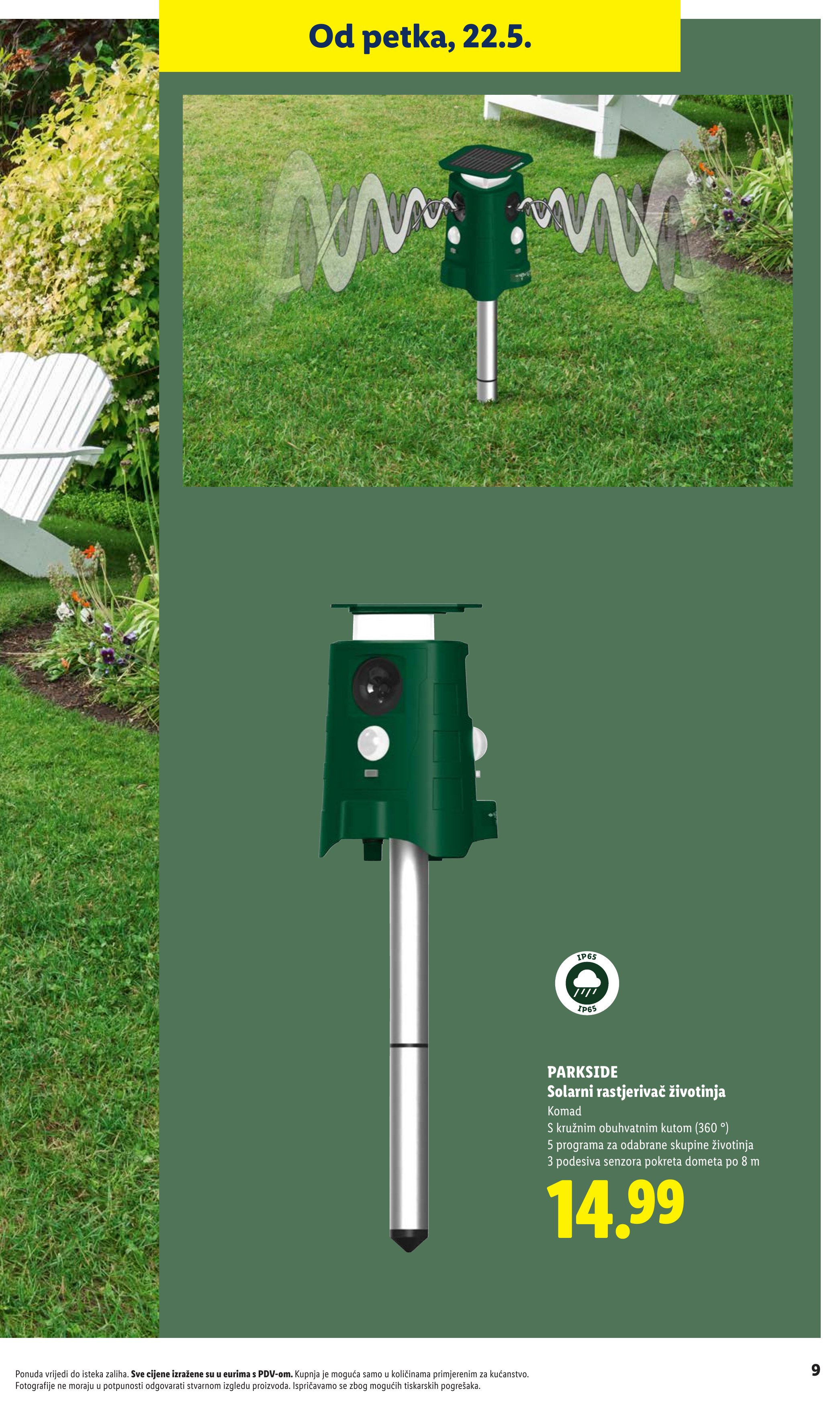Lidl katalog — stranica 9: PARKSIDE Solarni rastjerivač životinja (vrijedi 23. 02. 2026.–19. 06. 2026.)