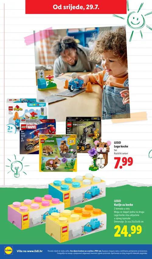 Lidl katalog — stranica 20: LEGO LEGO Duplo, LEGO LEGO Marvel Spider-Man vs. Green Goblin - Motocikl, LEGO LEGO Technic, LEGO LEGO Creator (vrijedi 29. 07. 2026.–01. 09. 2026.)