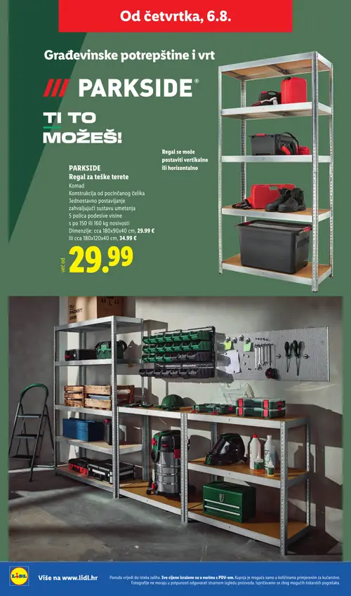 Lidl katalog — stranica 38: PARKSIDE Regal za teške terete (vrijedi 03. 08. 2026.–09. 08. 2026.)