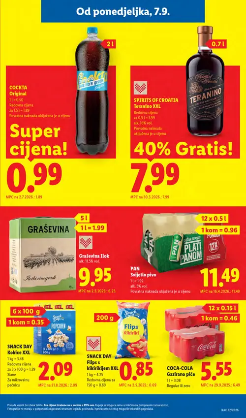 Lidl katalog — stranica 13: Cockta Original, Coca-Cola Gazirano piće (vrijedi 07. 09. 2026.–13. 09. 2026.)