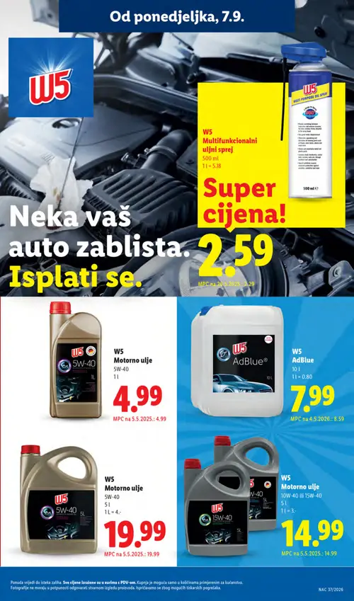 Lidl katalog — stranica 27: W5 AdBlue (vrijedi 07. 09. 2026.–13. 09. 2026.)
