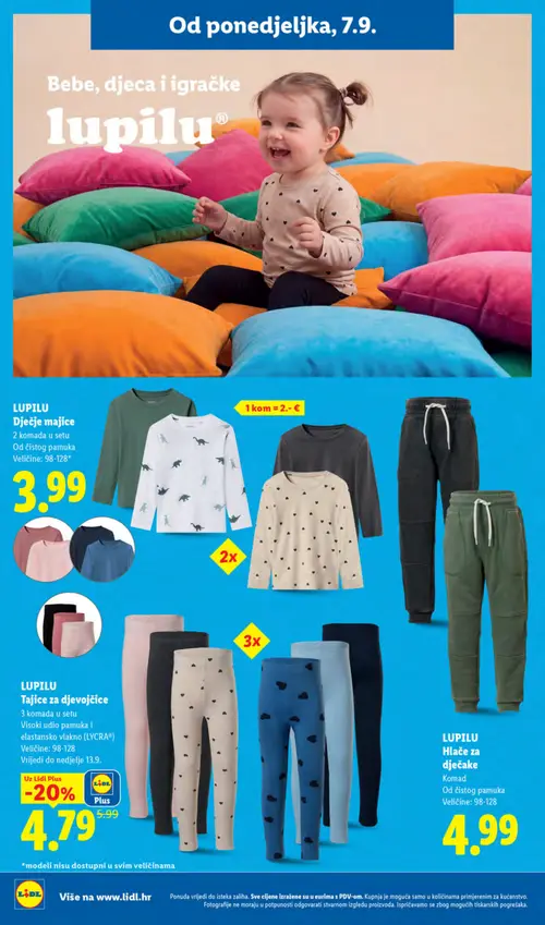 Lidl katalog — stranica 40: LUPILU Tajice za djevojčice (vrijedi 07. 09. 2026.–13. 09. 2026.)