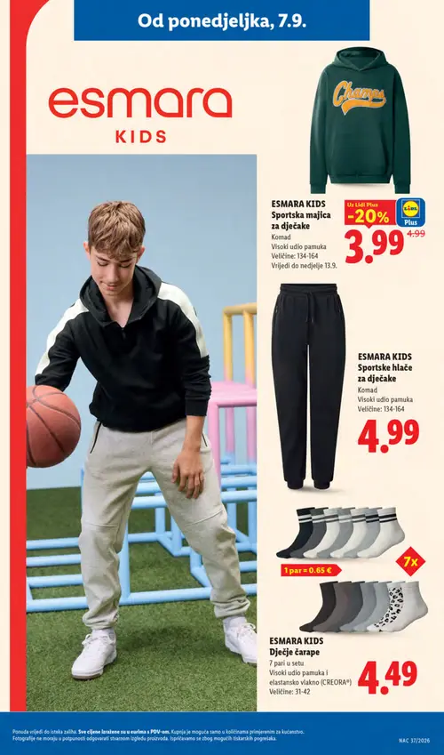 Lidl katalog — stranica 41: ESMARA KIDS Sportska majica za dječake (vrijedi 07. 09. 2026.–13. 09. 2026.)