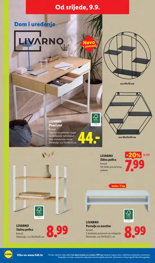 Lidl katalog — stranica 50: LIVARNO Zidna polica (vrijedi 07. 09. 2026.–13. 09. 2026.)