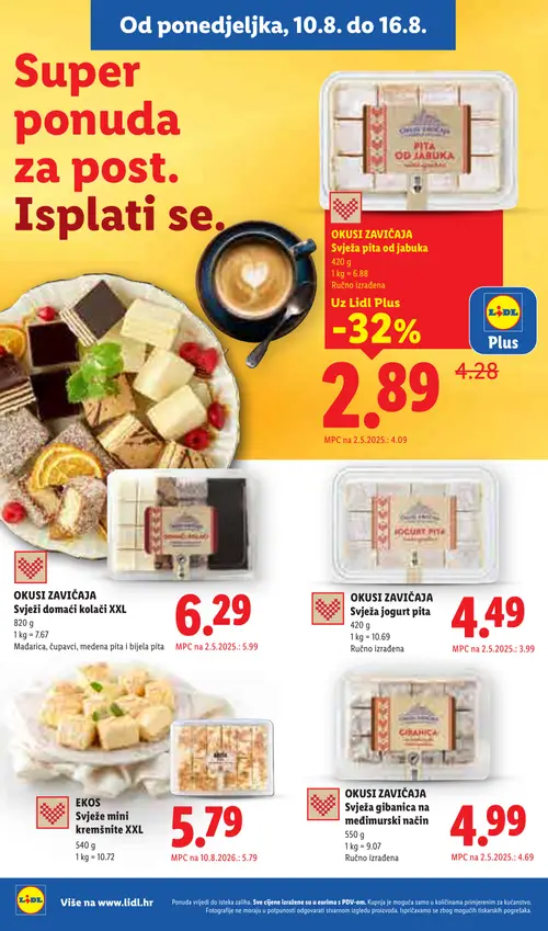 Lidl katalog — stranica 10: OKUSI ZAVIČAJA Pita od jabuka (vrijedi 10. 08. 2026.–16. 08. 2026.)