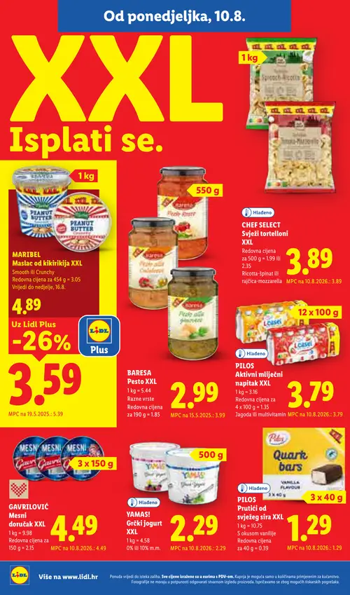Lidl katalog — stranica 14: MARIBEL Maslac od kikirikija XXL Smooth ili Crunchy, BARESA Pesto XXL Razne vrste (vrijedi 10. 08. 2026.–16. 08. 2026.)