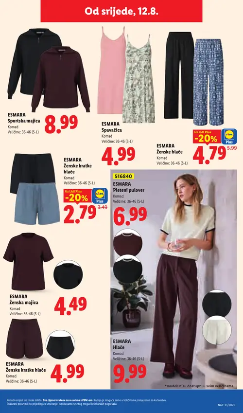 Lidl katalog — stranica 43: ESMARA Ženske kratke hlače, ESMARA Ženske hlače (vrijedi 10. 08. 2026.–16. 08. 2026.)