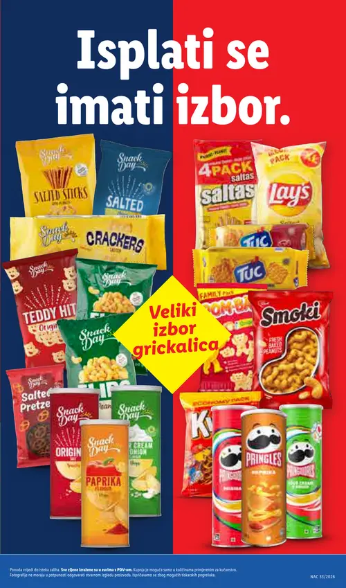 Lidl katalog — stranica 5: Snack Day Original, Snack Day Salted Pretze, Snack Day Teddy Hit Original, Snack Day Crackers (vrijedi 10. 08. 2026.–16. 08. 2026.)