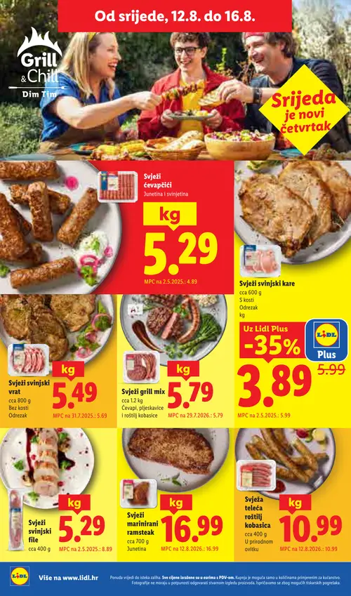 Lidl katalog — stranica 54: Svježi svinjski file, Svježi svinjski kare, Svježi svinjski vrat (vrijedi 10. 08. 2026.–16. 08. 2026.)