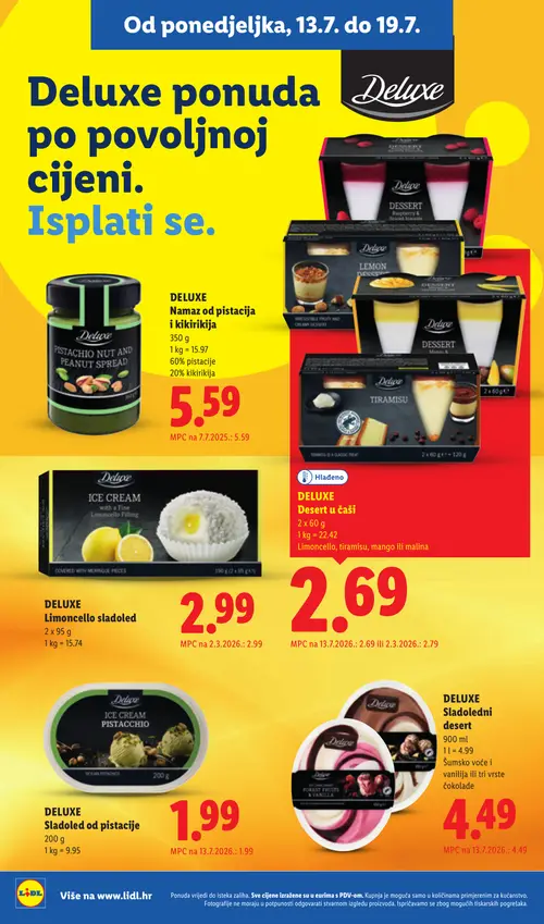 Lidl katalog — stranica 18: Deluxe Deluxe Desert u čaši Limoncello, tiramisu, mango ili malina (vrijedi 13. 07. 2026.–19. 07. 2026.)