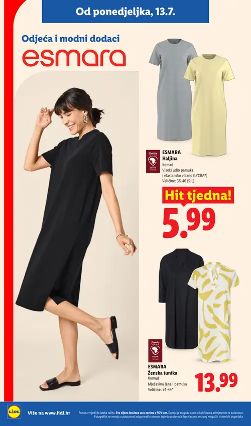 Lidl katalog — stranica 28: ESMARA ESMARA Haljina, ESMARA ESMARA Ženska tunika (vrijedi 13. 07. 2026.–19. 07. 2026.)