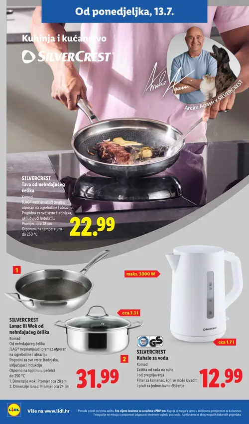 Lidl katalog — stranica 32: SILVERCREST SILVERCREST Tava od nehrđajućeg čelika, SILVERCREST SILVERCREST Lonac ili Wok od nehrđajućeg čelika, SILVERCREST SILVERCREST Kuhalo za vodu (vrijedi 13. 07. 2026.–19. 07. 2026.)