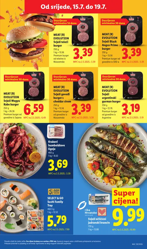 Lidl katalog — stranica 55: SELECT & GO SELECT & GO Sushi Family Tray, riba Hrvatske riba Hrvatske Svježi očišćeni jadranski brancin (vrijedi 13. 07. 2026.–19. 07. 2026.)