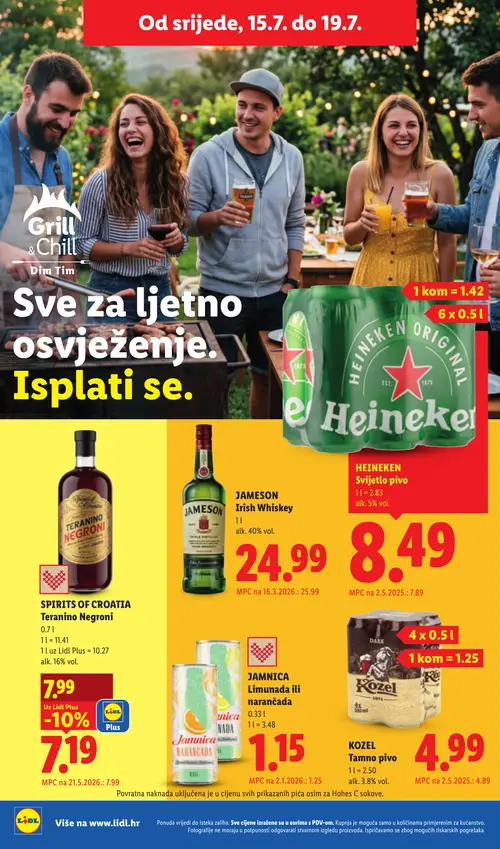 Lidl katalog — stranica 60: SPIRITS OF CROATIA Teranino Negroni, JAMNICA Limunada ili narančada, JAMESON Jameson Irish Whiskey (vrijedi 13. 07. 2026.–19. 07. 2026.)