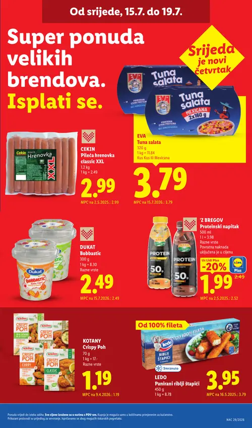 Lidl katalog — stranica 63: 'Z BREGÓV Proteinski napitak (vrijedi 13. 07. 2026.–19. 07. 2026.)