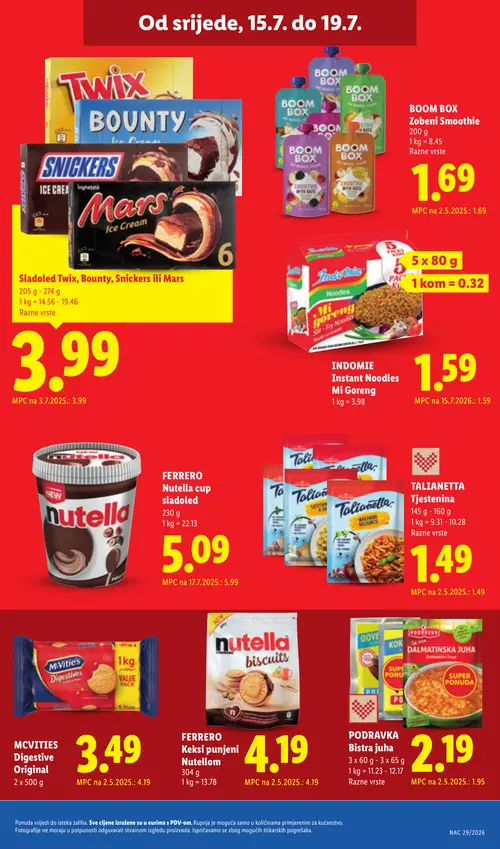 Lidl katalog — stranica 65: MCVITIES MCVITIES Digestive Original, FERRERO Nutella cup sladoled (vrijedi 13. 07. 2026.–19. 07. 2026.)
