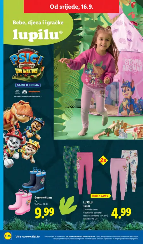 Lidl katalog — stranica 44: Gumene čizme, LUPILU Tajice (vrijedi 14. 09. 2026.–20. 09. 2026.)