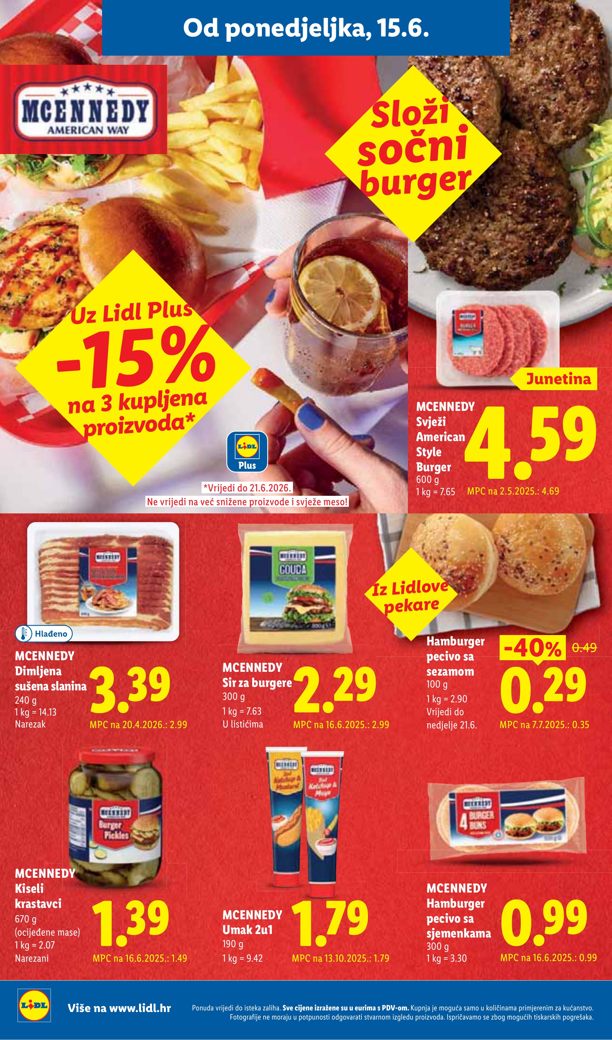 Lidl katalog — stranica 12: Hamburger pecivo sa sezamom (vrijedi 15. 06. 2026.–21. 06. 2026.)