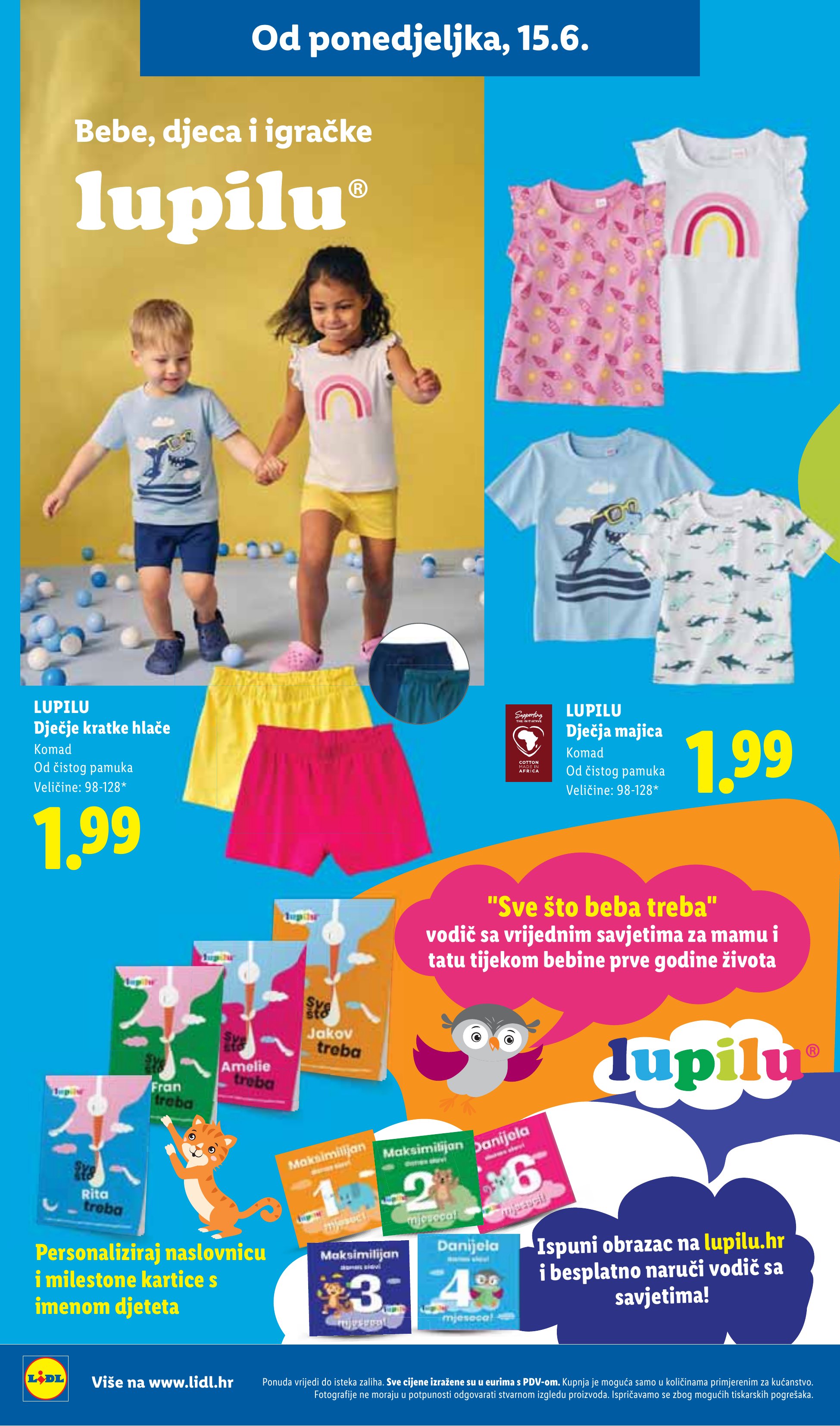 Lidl katalog — stranica 32: LUPILU Dječje kratke hlače, LUPILU Dječja majica (vrijedi 15. 06. 2026.–21. 06. 2026.)