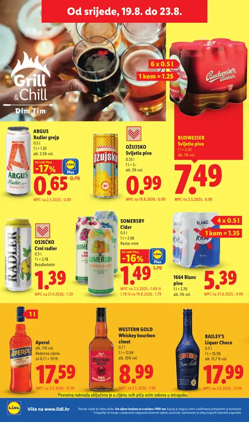 Lidl katalog — stranica 54: ARGUS Radler grejp, SOMERSBY Cider (vrijedi 17. 08. 2026.–23. 08. 2026.)