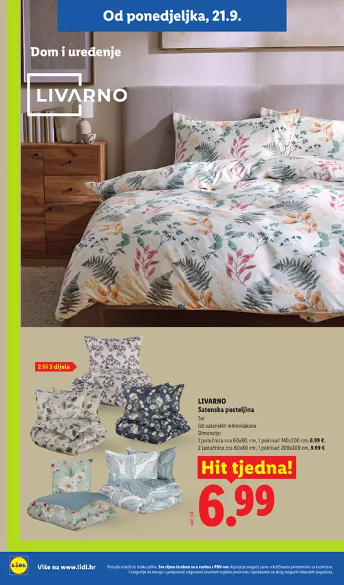 Lidl katalog — stranica 20: LIVARNO Satenska posteljina, LIVARNO Satenska posteljina (vrijedi 21. 09. 2026.–27. 09. 2026.)